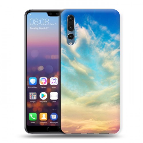 Дизайнерский силиконовый с усиленными углами чехол для Huawei P20 Pro Небо