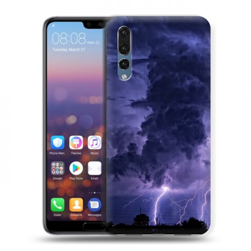 Дизайнерский силиконовый с усиленными углами чехол для Huawei P20 Pro Стихии