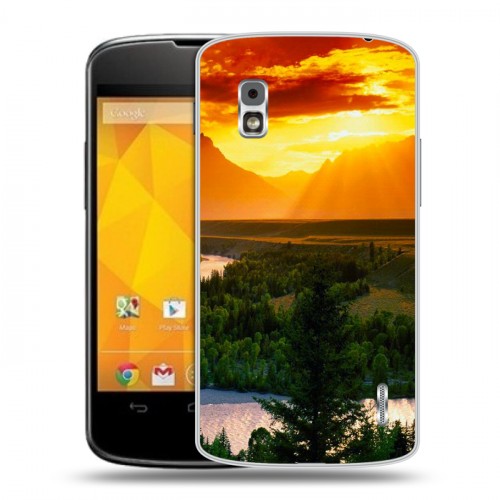 Дизайнерский пластиковый чехол для LG Google Nexus 4 Восход