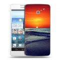 Дизайнерский пластиковый чехол для Huawei Ascend D2 Закат