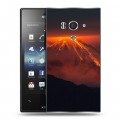 Дизайнерский пластиковый чехол для Sony Xperia acro S Вулканы