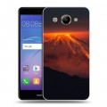 Дизайнерский пластиковый чехол для Huawei Y3 (2017) Вулканы