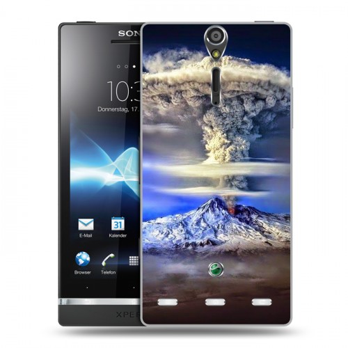 Дизайнерский пластиковый чехол для Sony Xperia S Вулканы