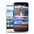 Дизайнерский пластиковый чехол для Huawei Ascend D2 Вулканы