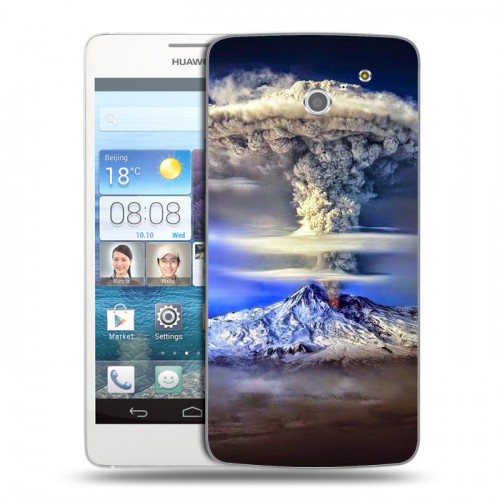 Дизайнерский пластиковый чехол для Huawei Ascend D2 Вулканы