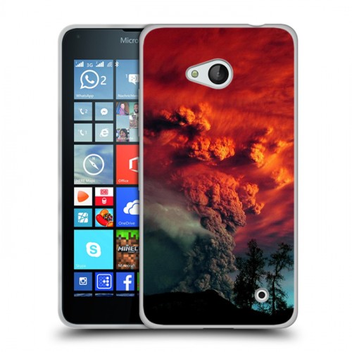 Дизайнерский пластиковый чехол для Microsoft Lumia 640 Вулканы