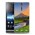 Дизайнерский пластиковый чехол для Sony Xperia S Вулканы