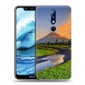 Дизайнерский пластиковый чехол для Nokia 5.1 Plus Вулканы