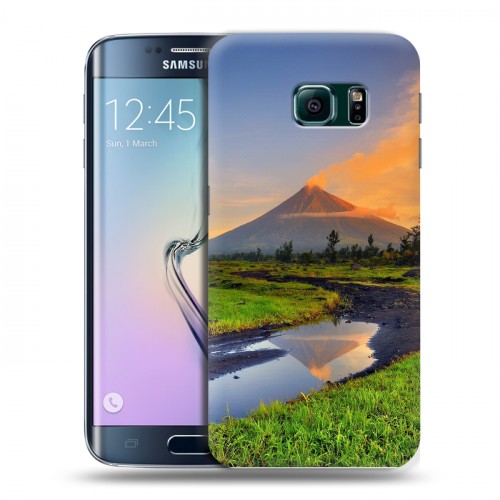 Дизайнерский пластиковый чехол для Samsung Galaxy S6 Edge Вулканы