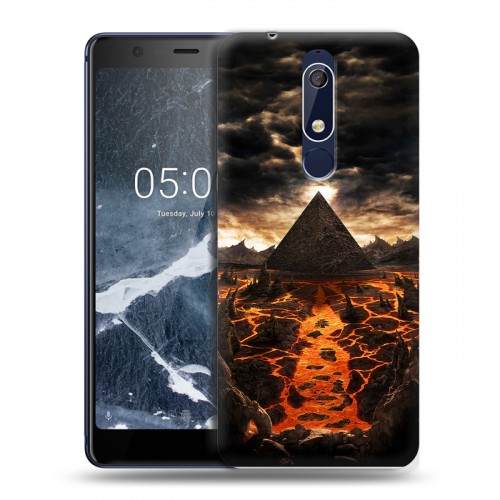 Дизайнерский пластиковый чехол для Nokia 5.1 Вулканы