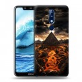 Дизайнерский пластиковый чехол для Nokia 5.1 Plus Вулканы