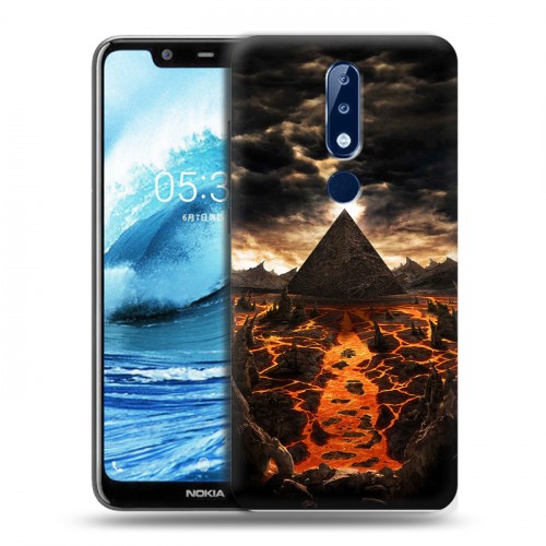 Дизайнерский пластиковый чехол для Nokia 5.1 Plus Вулканы