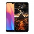 Дизайнерский силиконовый с усиленными углами чехол для Xiaomi RedMi 8A Вулканы