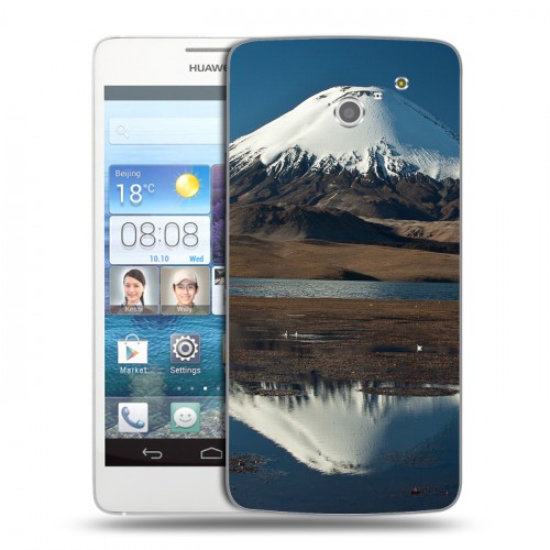 Дизайнерский пластиковый чехол для Huawei Ascend D2 Вулканы