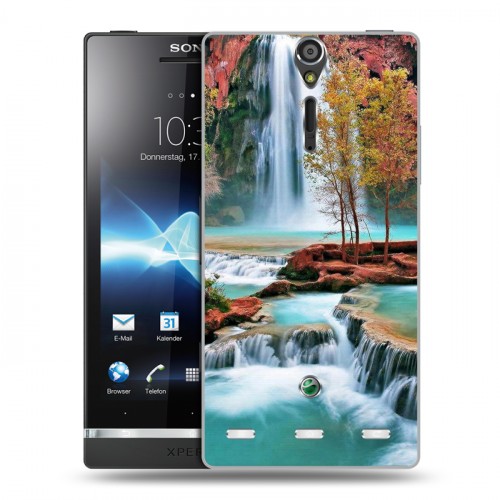 Дизайнерский пластиковый чехол для Sony Xperia S Водопады