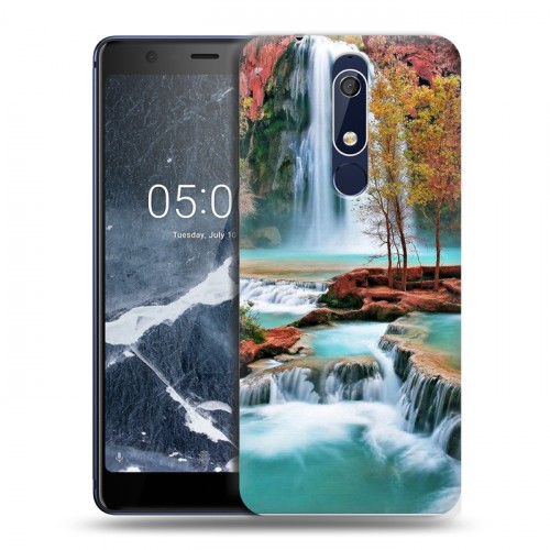 Дизайнерский пластиковый чехол для Nokia 5.1 Водопады