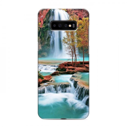 Дизайнерский пластиковый чехол для Samsung Galaxy S10 Plus Водопады
