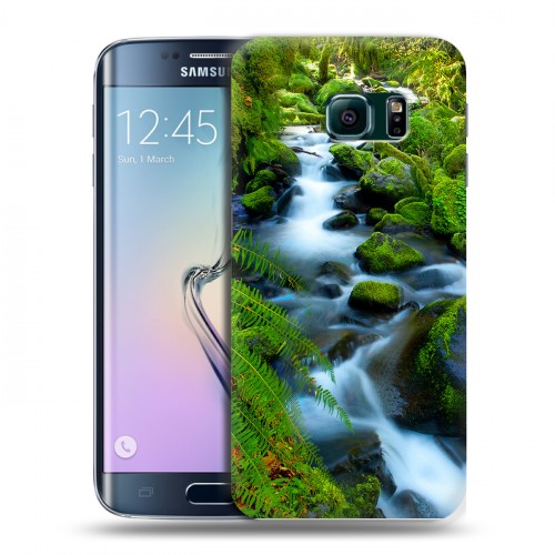 Дизайнерский пластиковый чехол для Samsung Galaxy S6 Edge Водопады