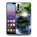 Дизайнерский силиконовый с усиленными углами чехол для Huawei P20 Pro Водопады