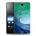 Дизайнерский пластиковый чехол для Sony Xperia TX Волны