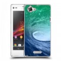 Дизайнерский пластиковый чехол для Sony Xperia L Волны