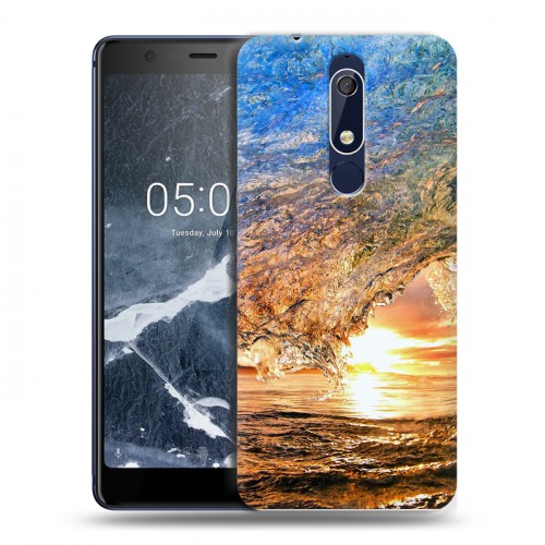 Дизайнерский пластиковый чехол для Nokia 5.1 Волны