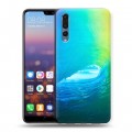 Дизайнерский силиконовый с усиленными углами чехол для Huawei P20 Pro Волны