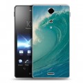 Дизайнерский пластиковый чехол для Sony Xperia TX Волны