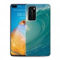 Дизайнерский силиконовый с усиленными углами чехол для Huawei P40 Волны