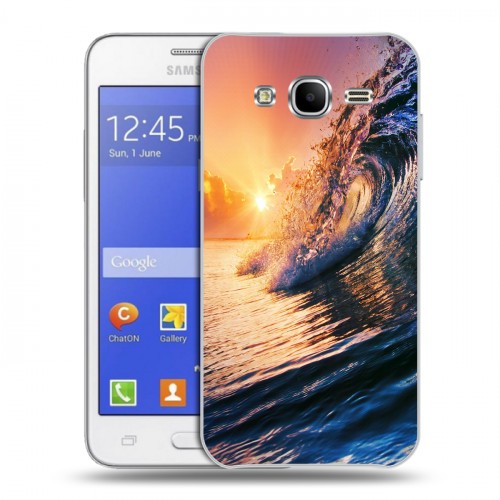 Дизайнерский пластиковый чехол для Samsung Galaxy J7 Волны