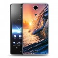 Дизайнерский пластиковый чехол для Sony Xperia TX Волны