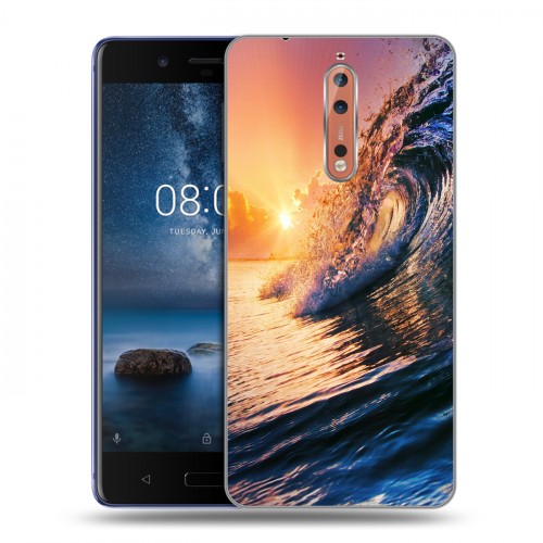 Дизайнерский пластиковый чехол для Nokia 8 Волны