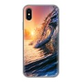 Дизайнерский силиконовый чехол для Iphone x10 Волны