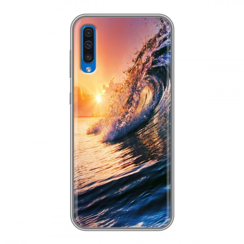 Дизайнерский силиконовый чехол для Samsung Galaxy A50 Волны