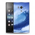 Дизайнерский пластиковый чехол для Sony Xperia acro S Волны