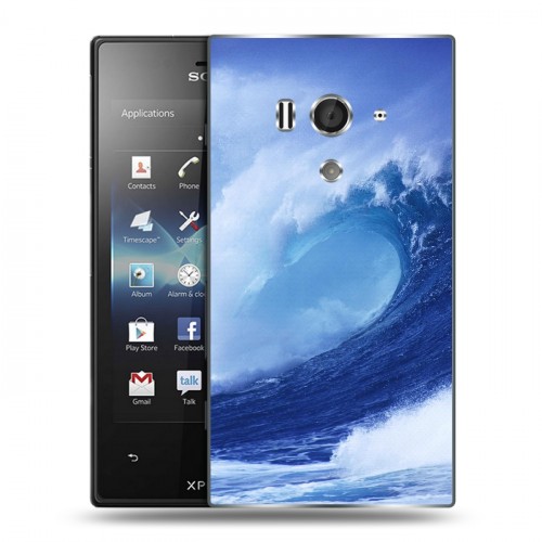 Дизайнерский пластиковый чехол для Sony Xperia acro S Волны