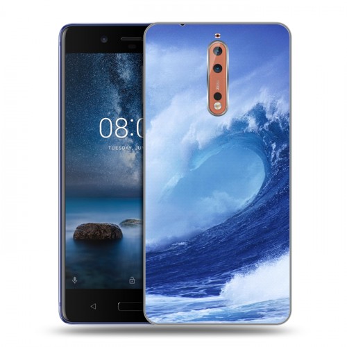 Дизайнерский пластиковый чехол для Nokia 8 Волны