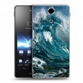 Дизайнерский пластиковый чехол для Sony Xperia TX Волны