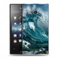 Дизайнерский пластиковый чехол для Sony Xperia acro S Волны