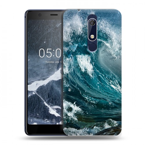 Дизайнерский пластиковый чехол для Nokia 5.1 Волны