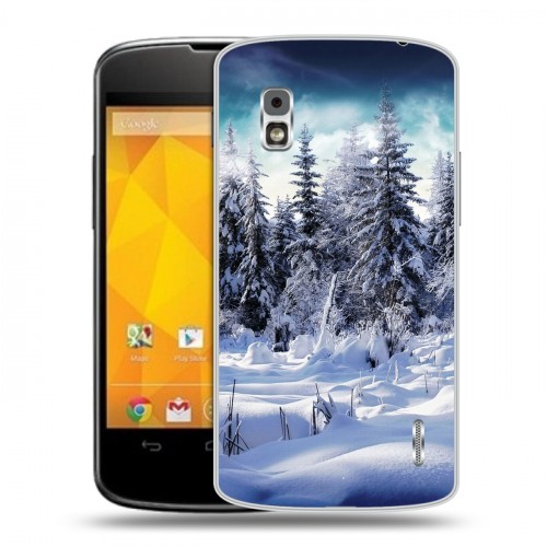 Дизайнерский пластиковый чехол для LG Google Nexus 4 Зима