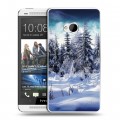 Дизайнерский пластиковый чехол для HTC One (M7) Dual SIM Зима