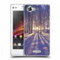 Дизайнерский пластиковый чехол для Sony Xperia L Зима