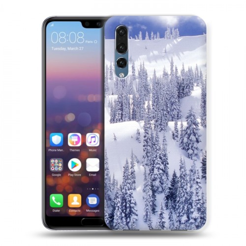 Дизайнерский силиконовый с усиленными углами чехол для Huawei P20 Pro Зима