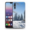 Дизайнерский силиконовый с усиленными углами чехол для Huawei P20 Pro Зима