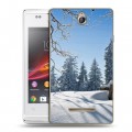 Дизайнерский пластиковый чехол для Sony Xperia E Зима