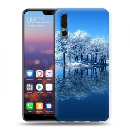 Дизайнерский силиконовый с усиленными углами чехол для Huawei P20 Pro Зима