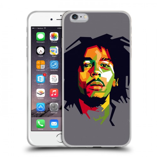 Дизайнерский силиконовый чехол для Iphone 6 Plus/6s Plus Боб Марли