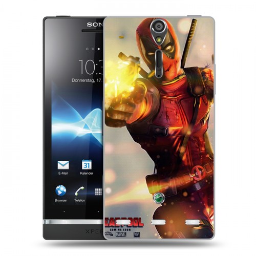 Дизайнерский пластиковый чехол для Sony Xperia S Дэдпул