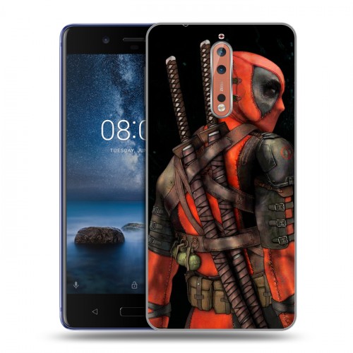 Дизайнерский пластиковый чехол для Nokia 8 Дэдпул